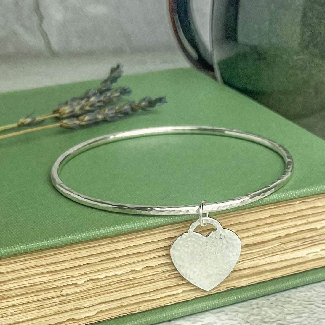 Heart Charm Bangle