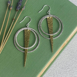 Brass Triangle Hoop Earrings