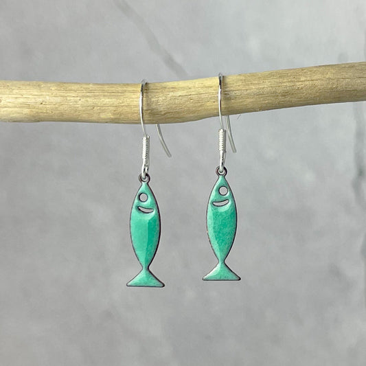 Sea Green Fish Earrings