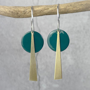 Jade Green Geometric Hoop Earrings