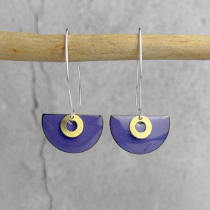 Grape Purple Semi Circle Earrings