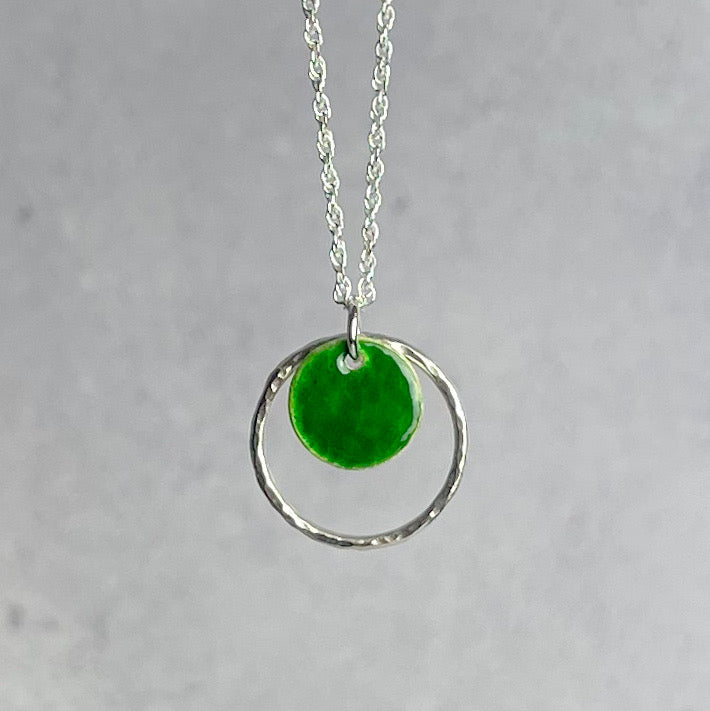 Jade Green Hoop Necklace