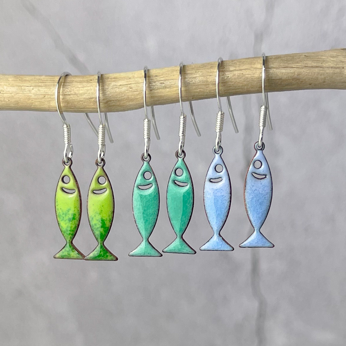 Pastel Blue Fish Earrings