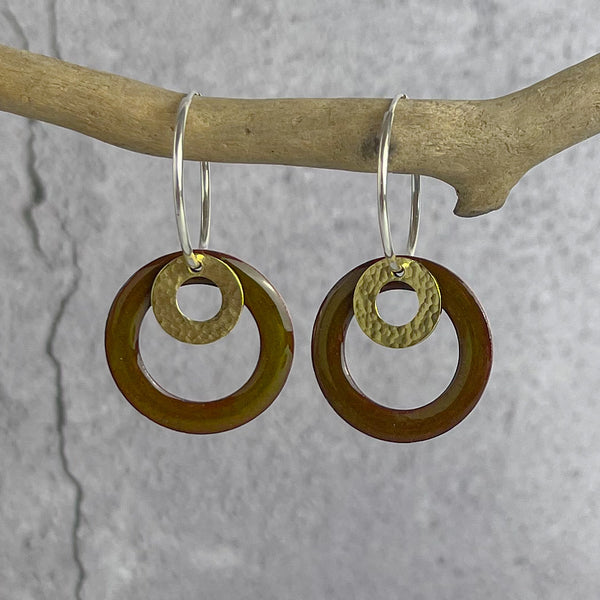 Khaki Hoop Earrings