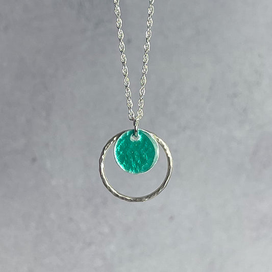 Sea Green Hoop Necklace