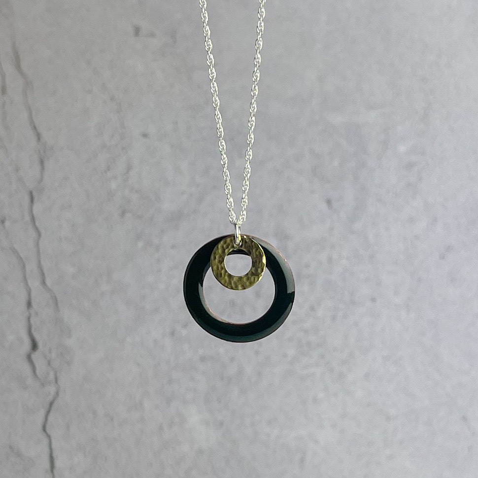 Bottle Green Hoop Necklace