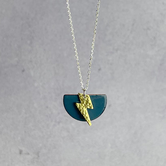 Blue-grey Lightning Necklace