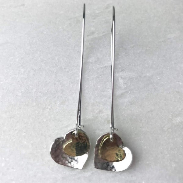Brass Heart Earrings