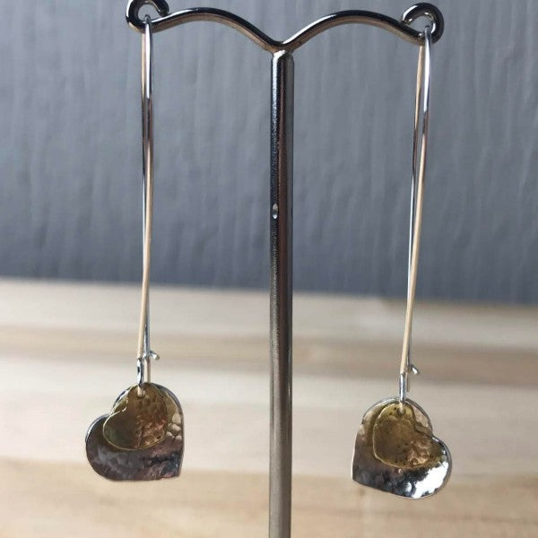 Brass Heart Earrings