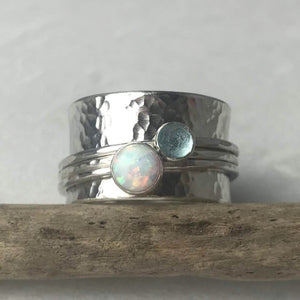 Opal & Topaz Spinning Ring