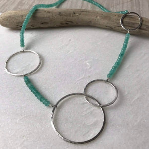 Aqua Multi Hoop Necklace