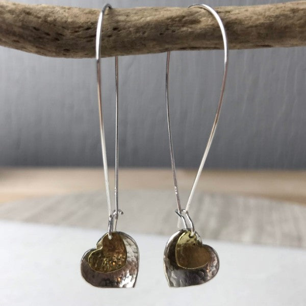 Brass Heart Earrings