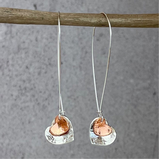 Copper Heart Earrings