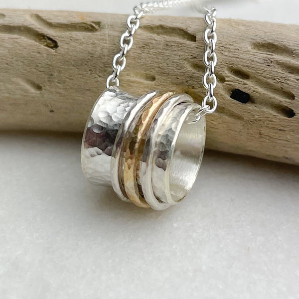 Gold Fill & Silver Spinning Necklace