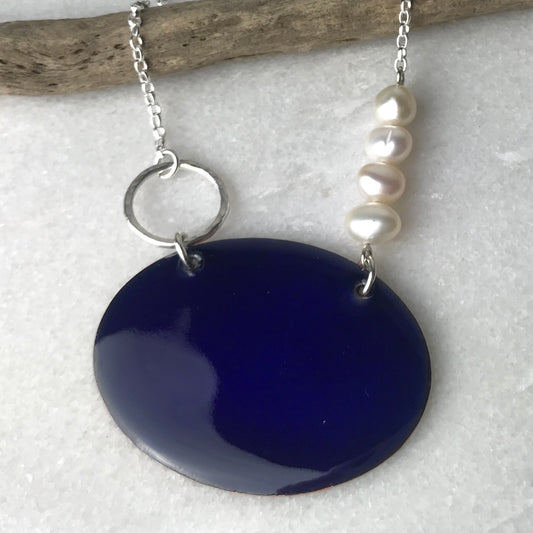 Mediterranean Blue Oval Necklace