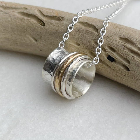 Gold Fill & Silver Spinning Necklace