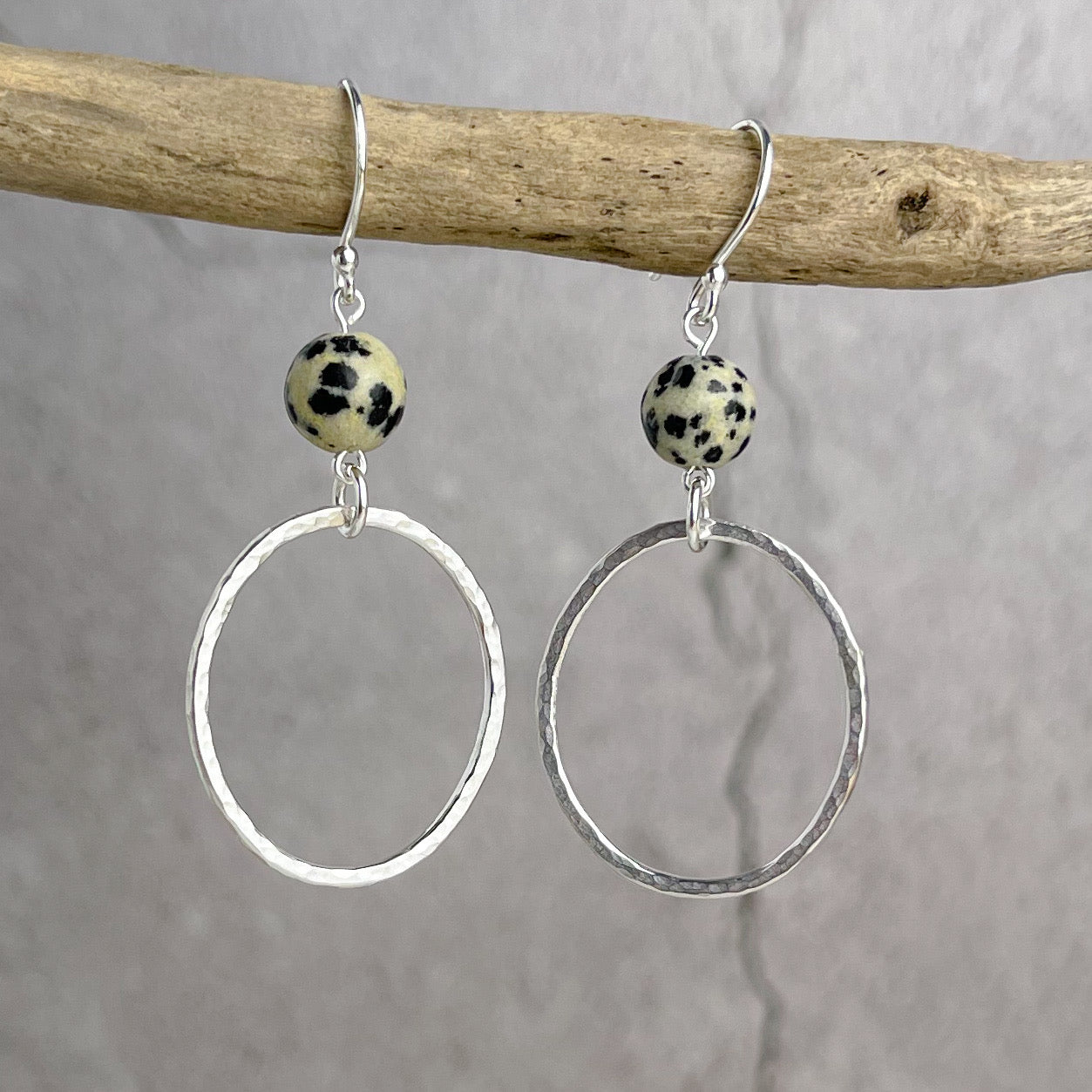 Dalmatian Jasper Hoop Earrings