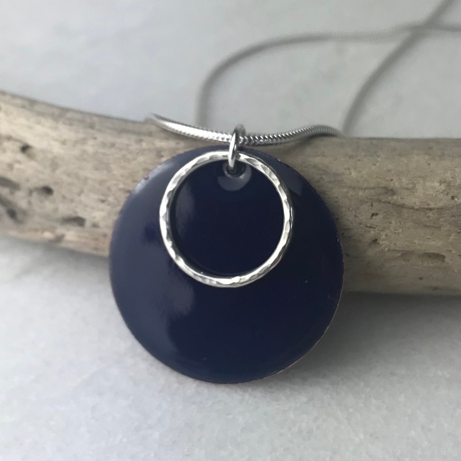 Mediterranean Blue Hoop Necklace