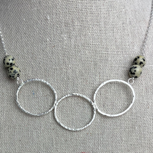 Dalmatian Jasper Hoop Necklace