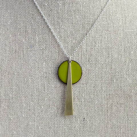 Bitter Green Geometric Necklace