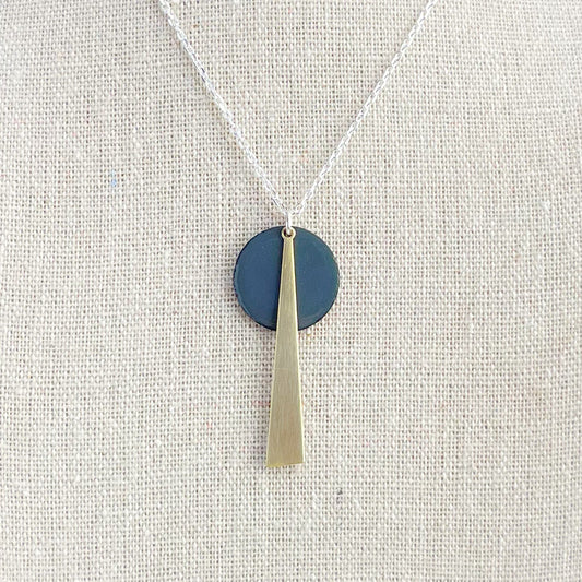 Steel Grey Geometric Necklace