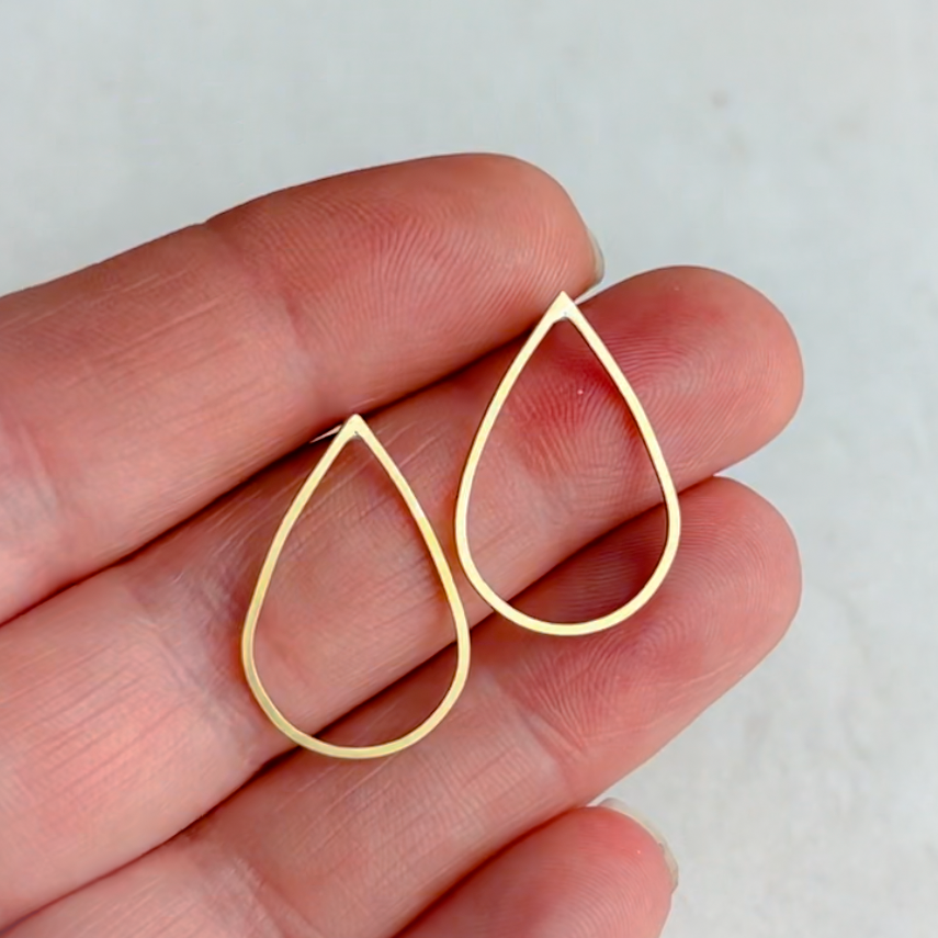 Brass Teardrop Earrings