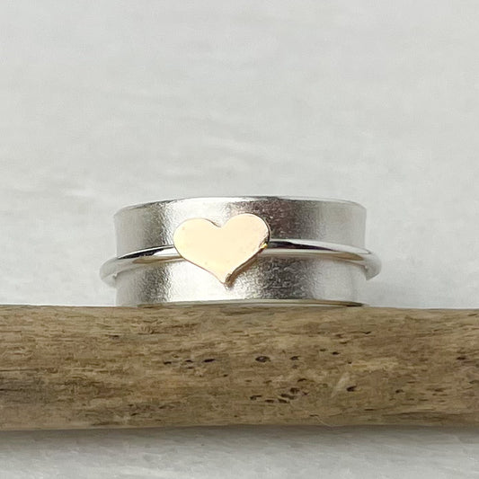 Gold Heart Spinning Ring