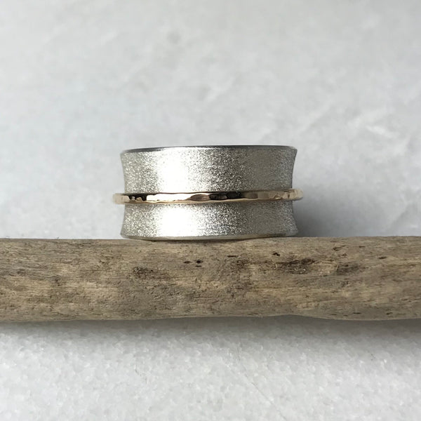 Frosted Silver Spinning Ring