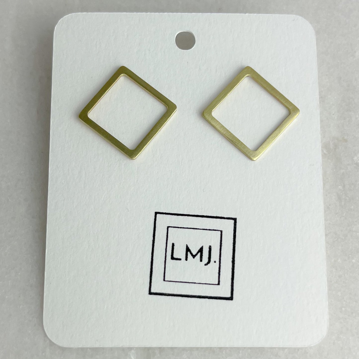 Brass Square Earrings