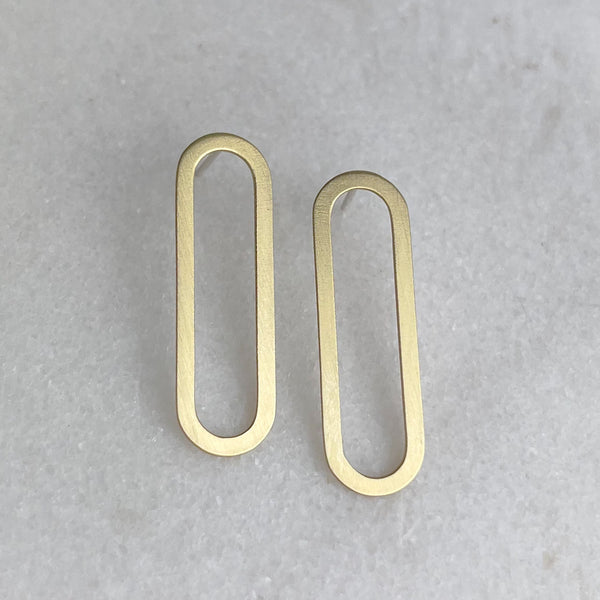 Brass Oval Earrings