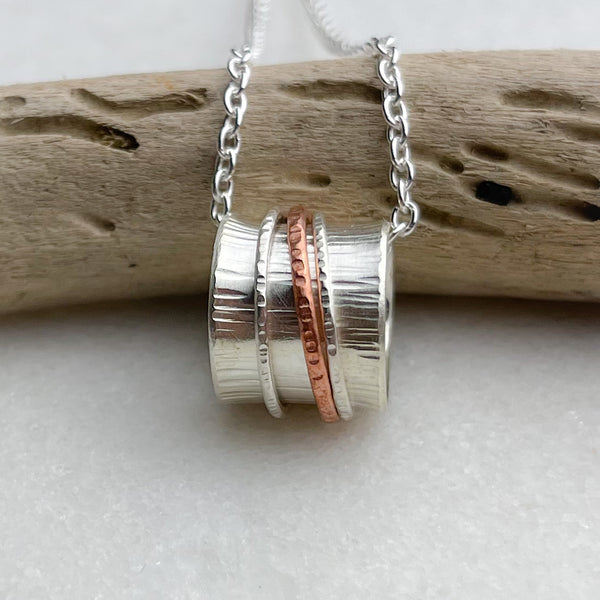 Copper & Silver Spinning Necklace