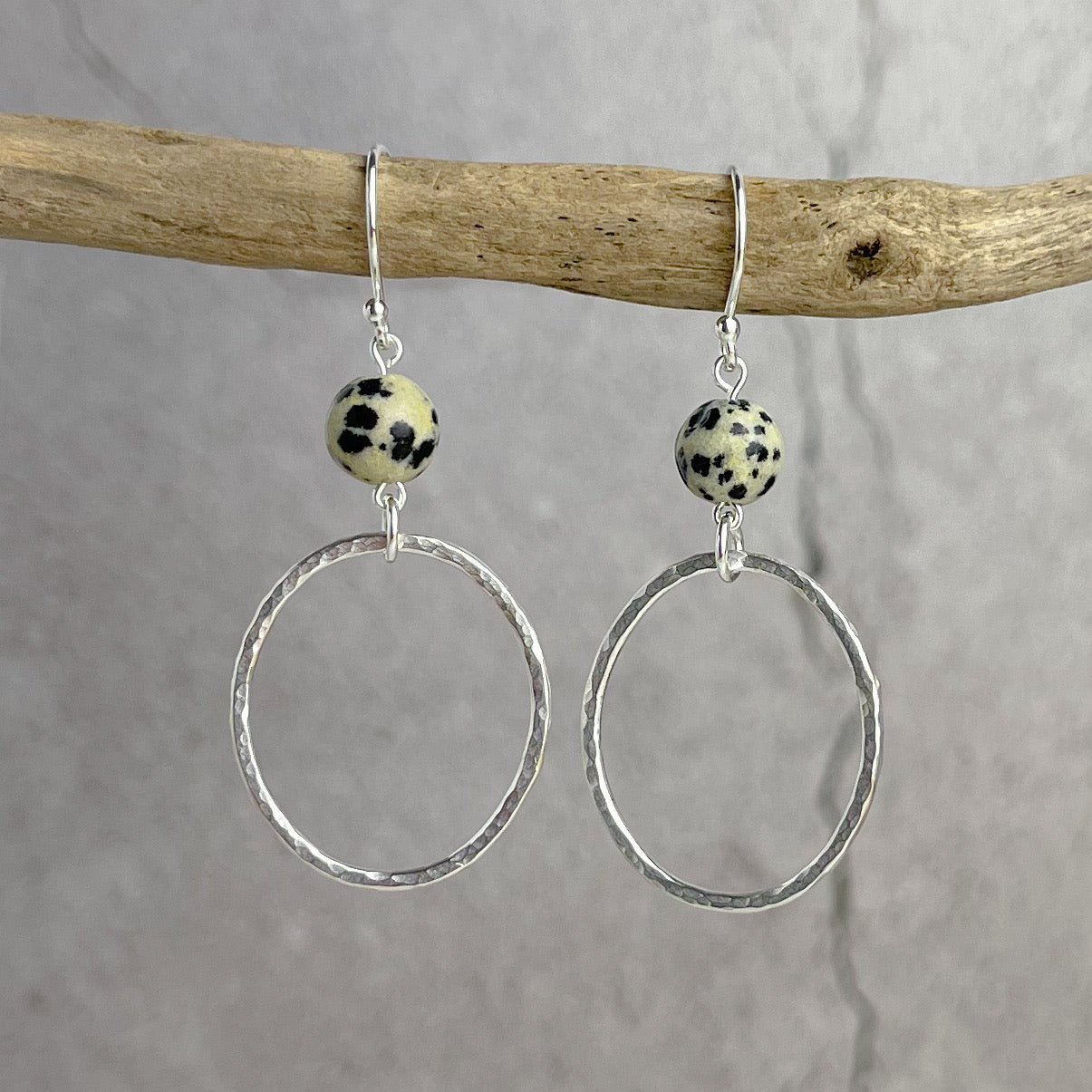 Dalmatian Jasper Hoop Earrings