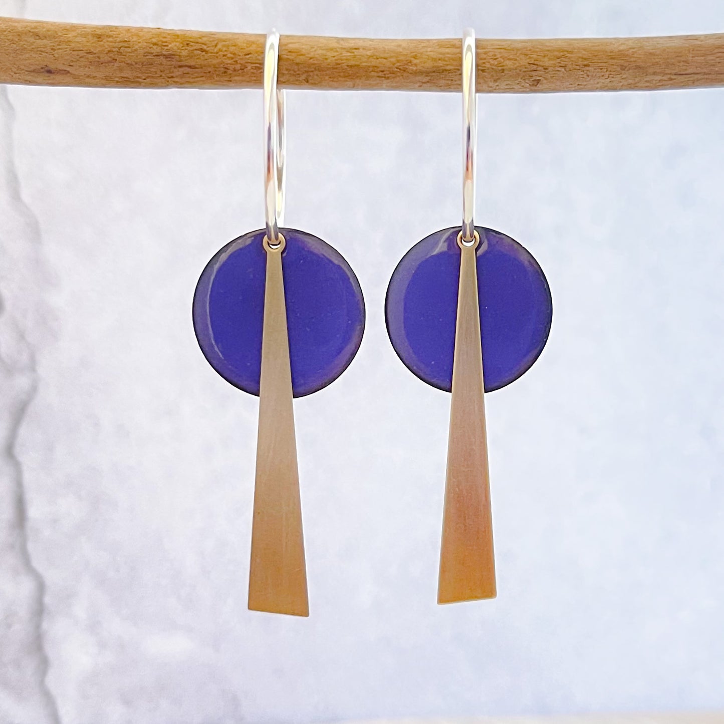 Grape Purple Geometric Hoop Earrings