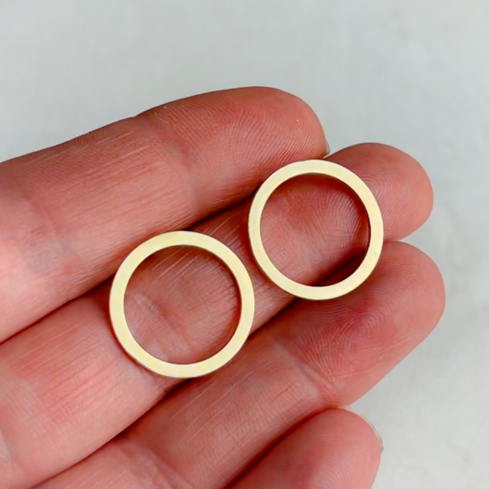 Brass Circle Earrings